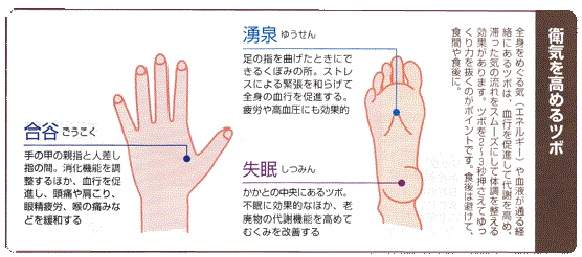 衛気を高めるツボ